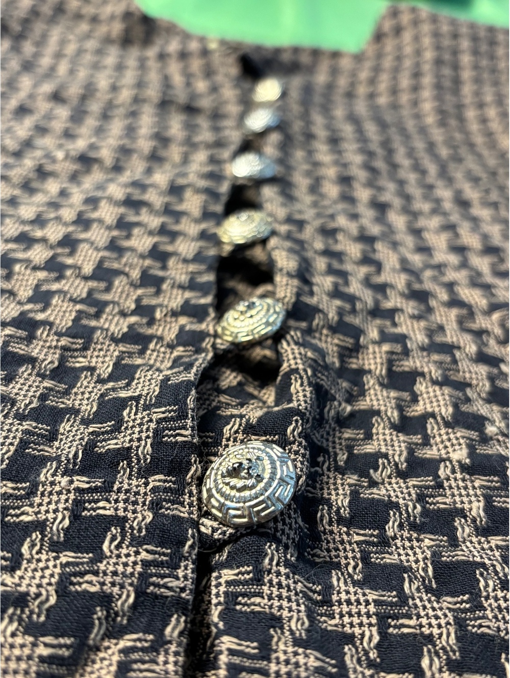 Vintage Positive Attitude Textured Jacket Silver Buttons